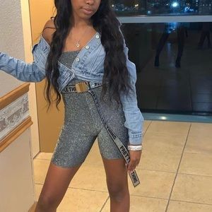 Sparkly Short Body suit from pretty little thing